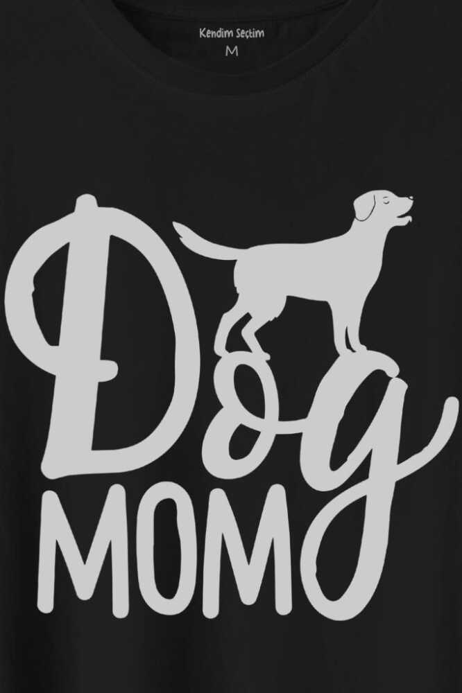 Mother Of Dog Mom Köpek Annesi Hayvansever Veteriner Mommy Baskılı Siyah Tişört Unisex (1)