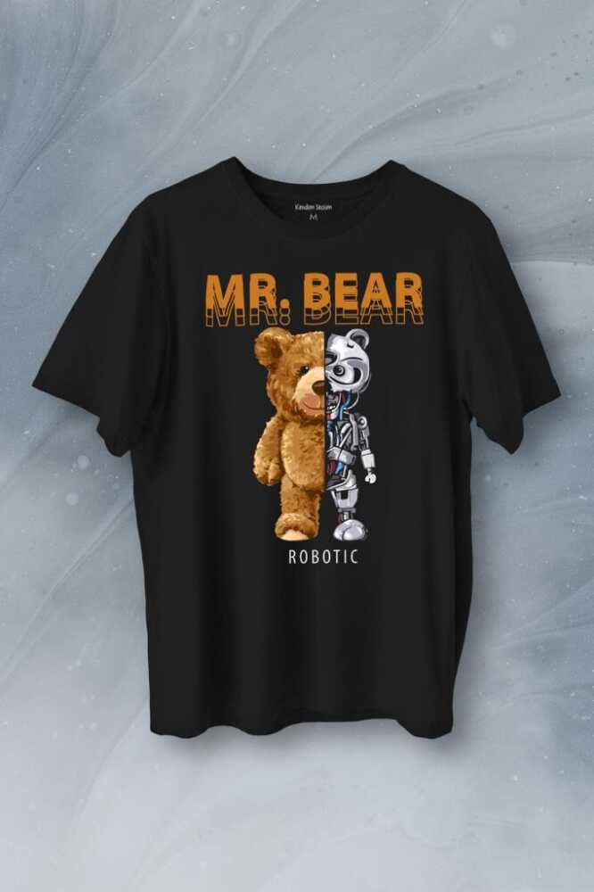 Mr Bear Robotic Ayı Urban Streetwear Sokak Baskılı Tişört Unisex