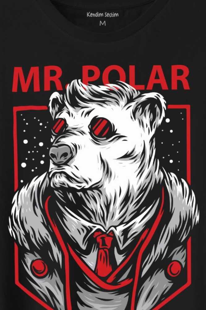 Mr Polar Kutup Ayısı Animal Baskılı Tişört Unisex (1)