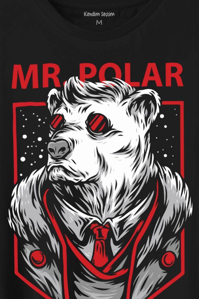Mr Polar Kutup Ayısı Animal Baskılı Tişört Unisex (1)