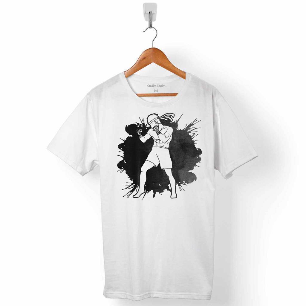 Muay Thai MuayThai Kick Boks Boxing Uzak Doğu Dövüşçü Siluet Erkek Tişört