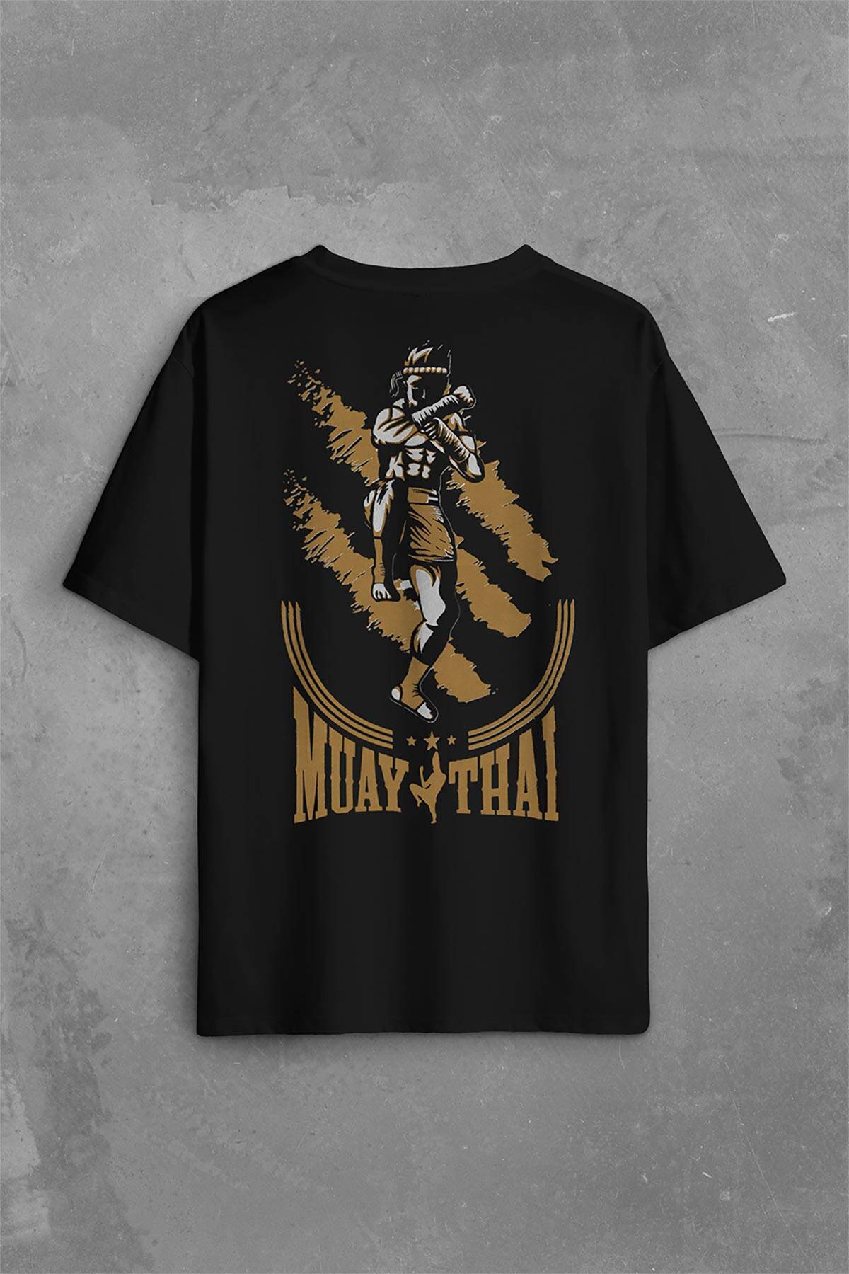 Muay Thai MuayThai Kick Boks Boxing Uzak Doğu Sırt Ön Baskılı Oversize Tişört Unisex