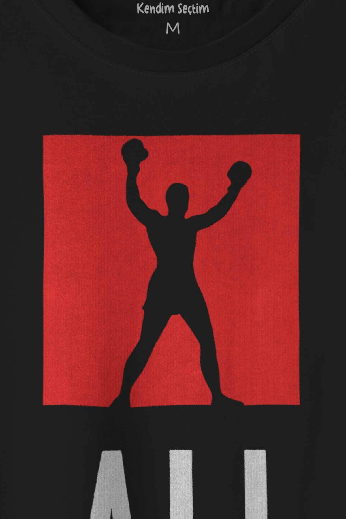 Muhammed Ali Box The Skill Baskılı Tişört Unisex (1)