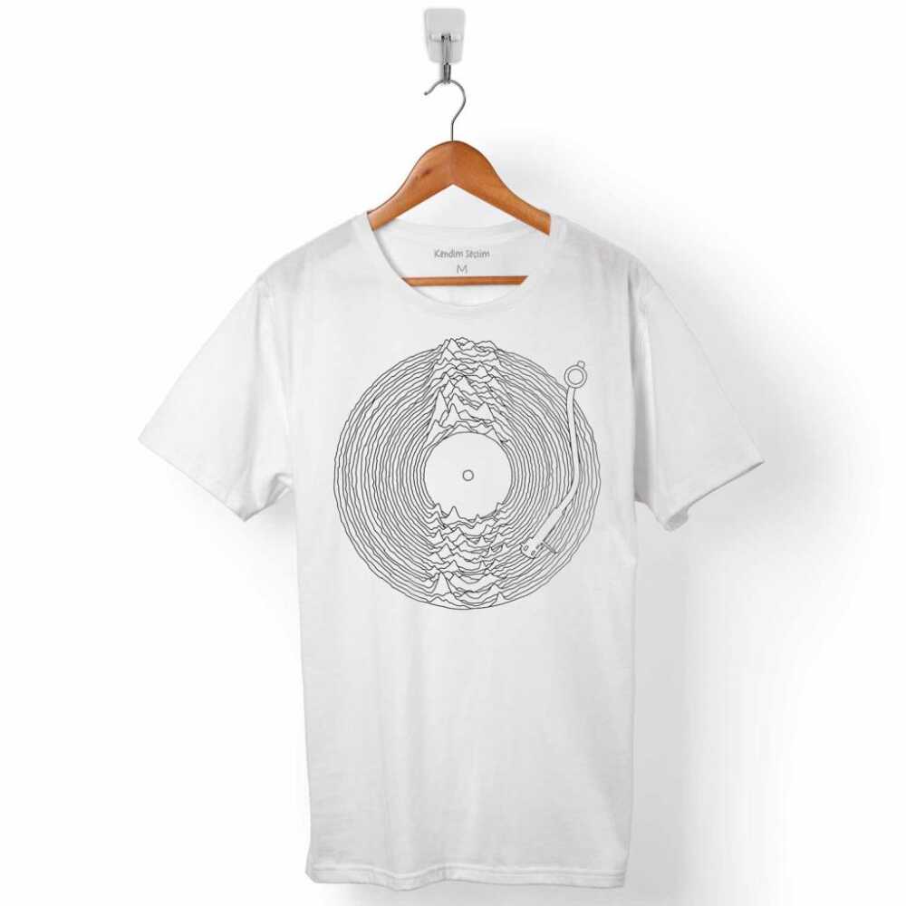Müzik Cs Disk Disc Pikap Sol Anahtarı Music Logo Erkek Tişört