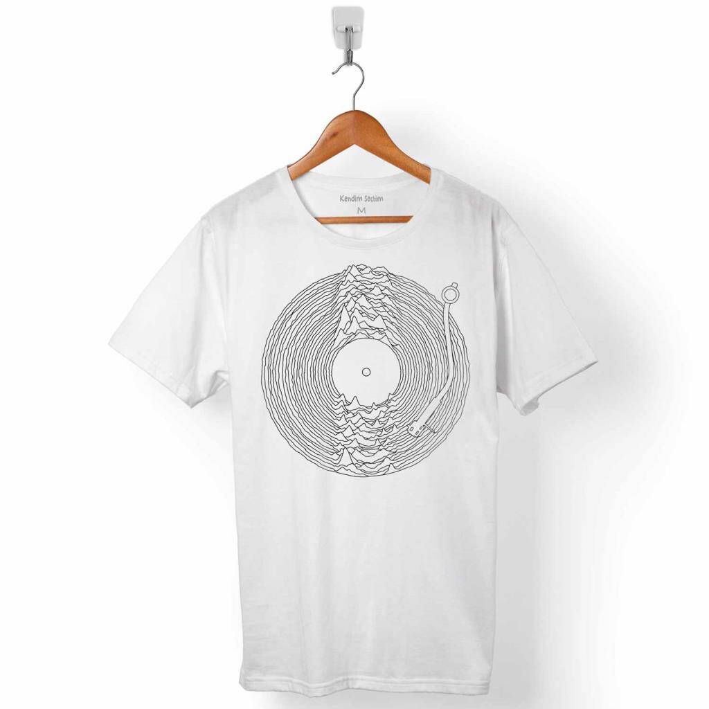 Müzik Cs Disk Disc Pikap Sol Anahtarı Music Logo Erkek Tişört
