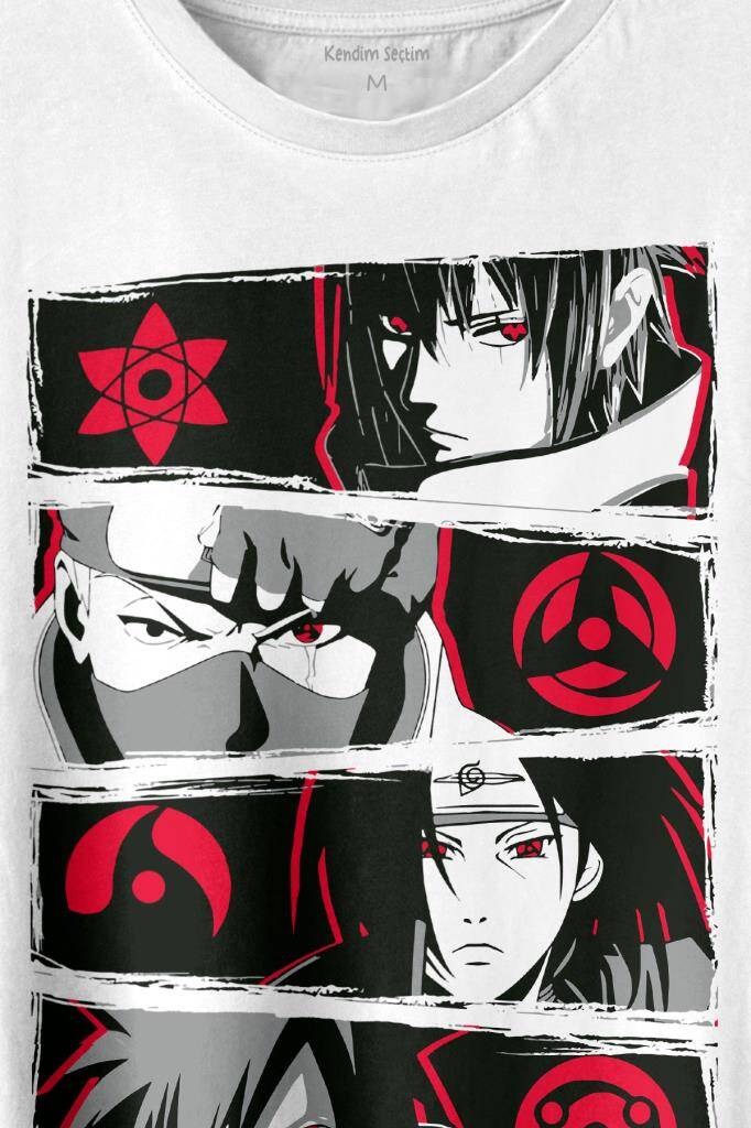 Naruto Kakashi Anime Manga Baskılı Tişört Unisex T-shirt (1)
