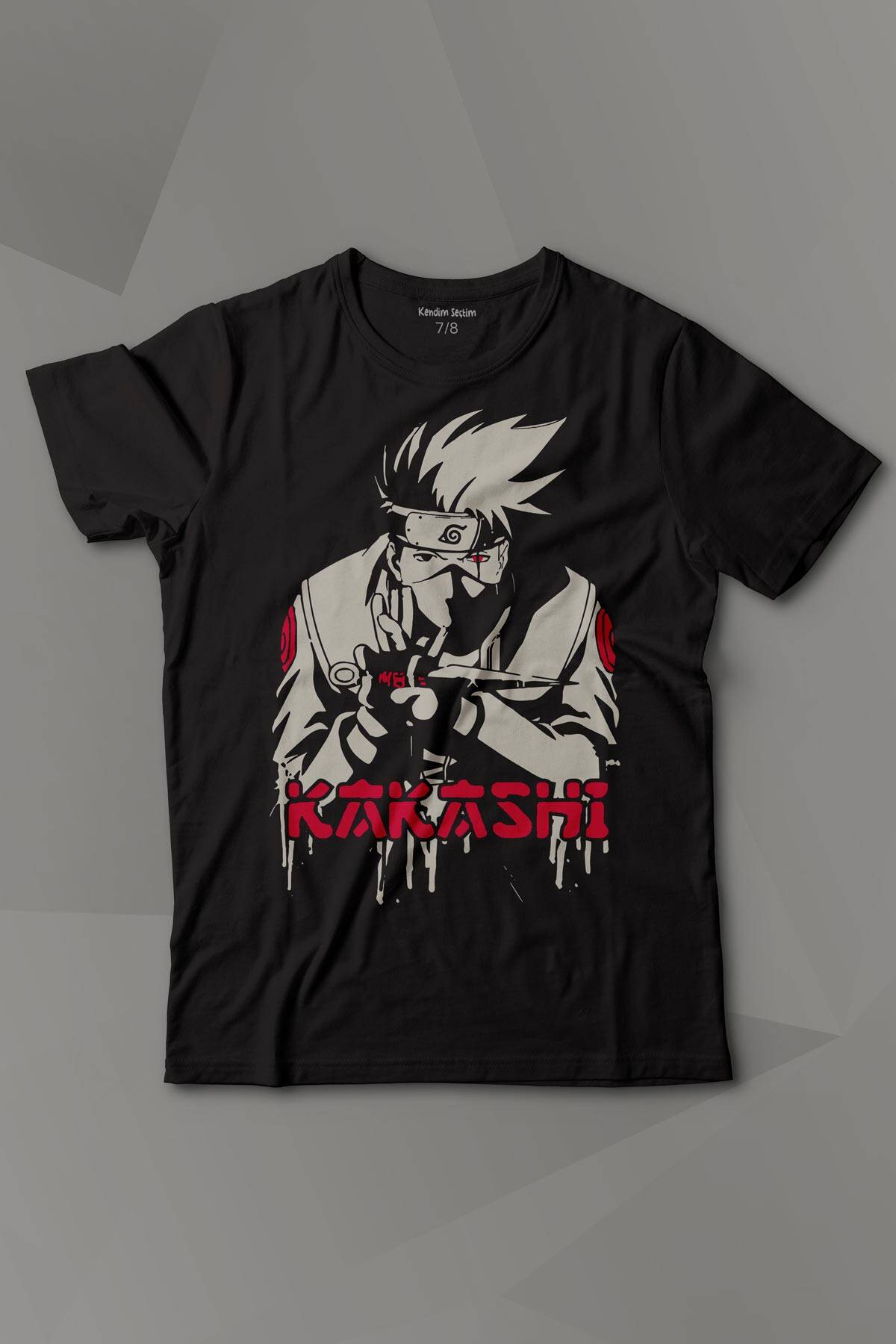 Naruto Kakashi Anime Manga Çocuk Tişört - 1