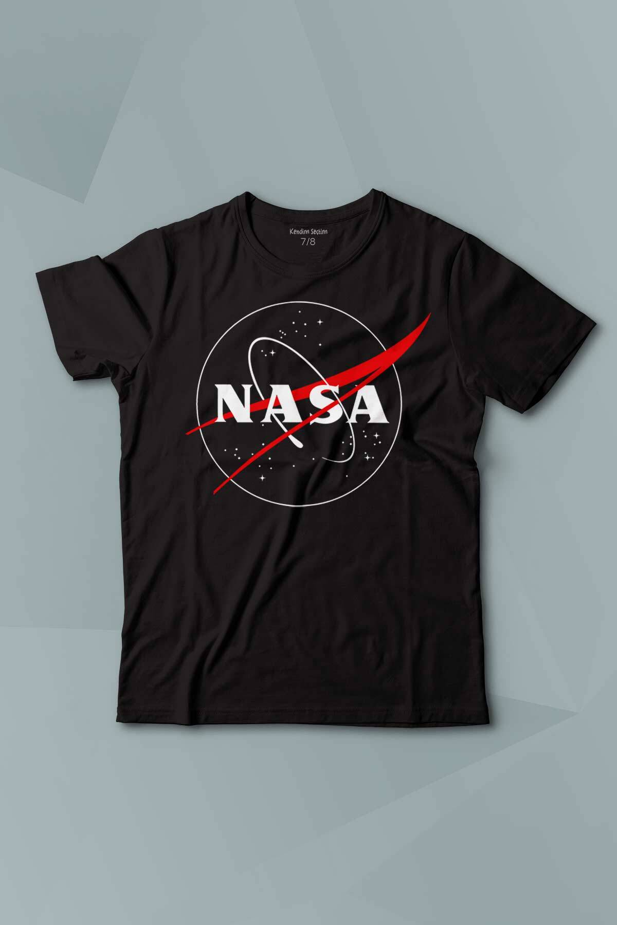 Nasa Logosu Uzay Cosmos Baskılı Çocuk Tişört Kısa Kollu