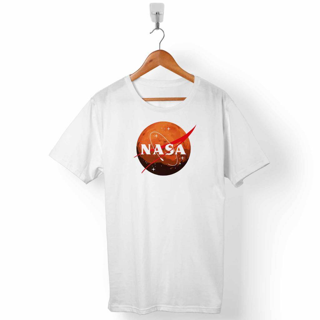 NASA Mars Gezegen Logosu Cosmos Astronot Erkek Tişört
