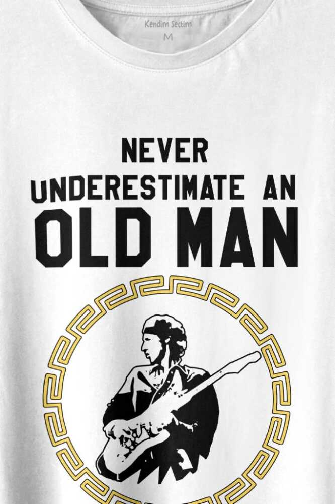 Never Undersestimate An Old Man David Mark Knopfler Baskılı Tişört Unisex T-shirt (1)