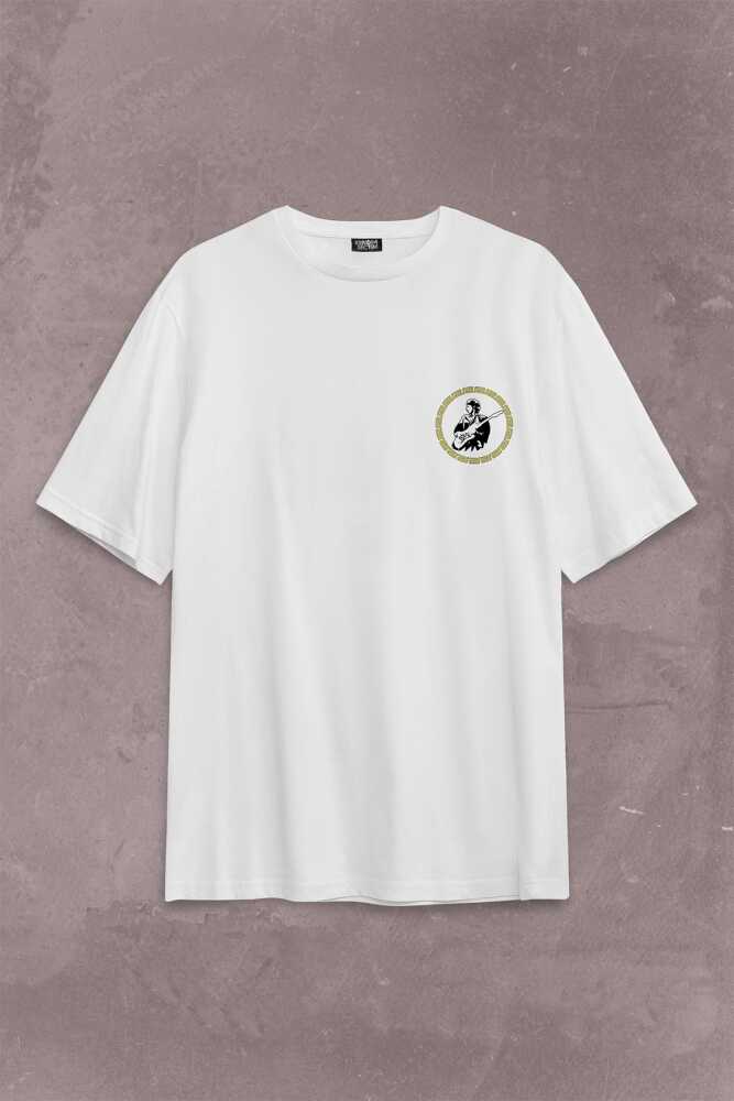 Never Undersestimate An Old Man David Mark Knopfler Sırt Ön Baskılı Oversize Tişört Unisex T-Shirt - 2