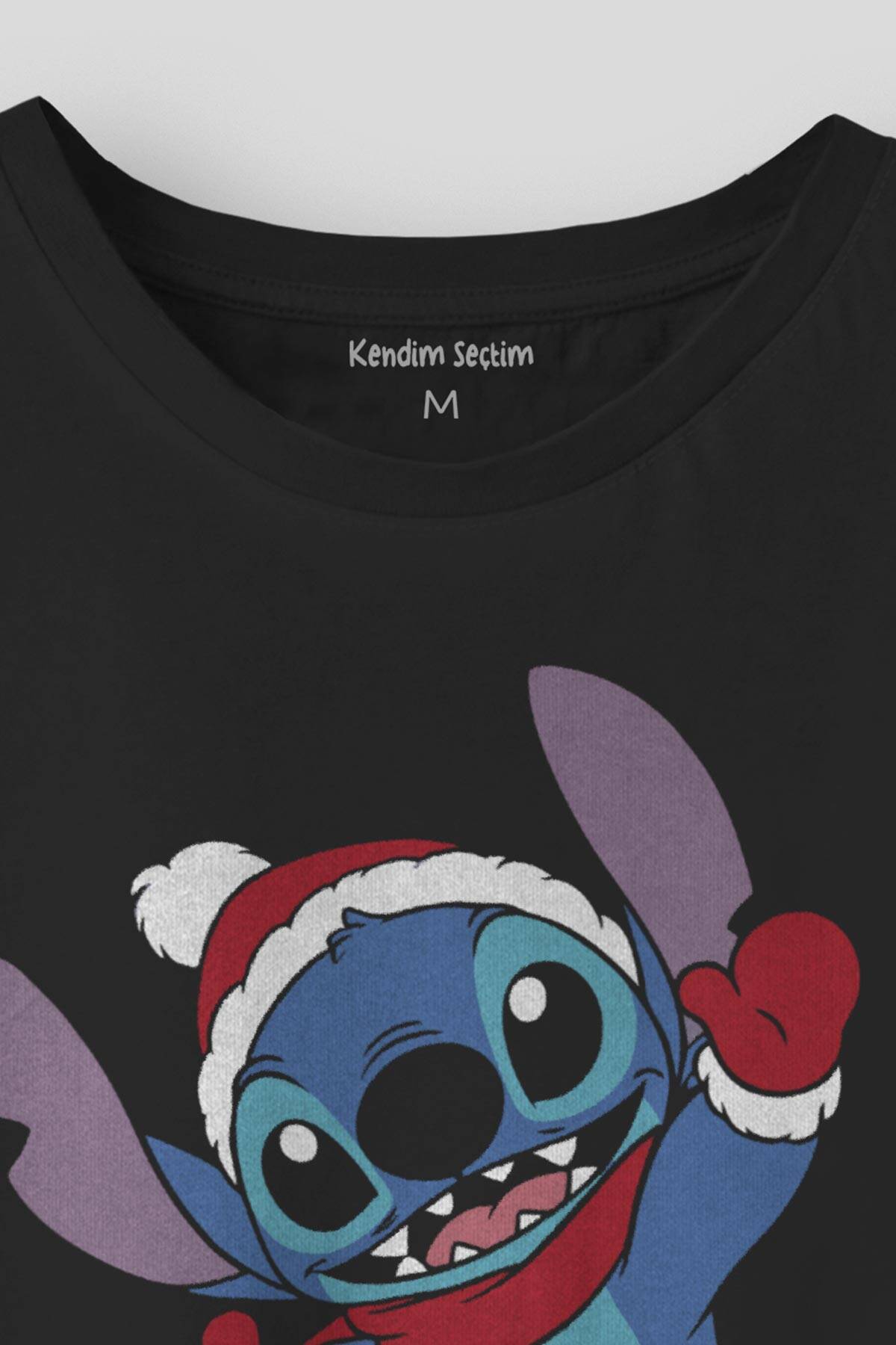 New Year Sevimli Noel Christmas Yılbaşı Yeni Yıl Stitch Baskılı Unisex Tişört - 2