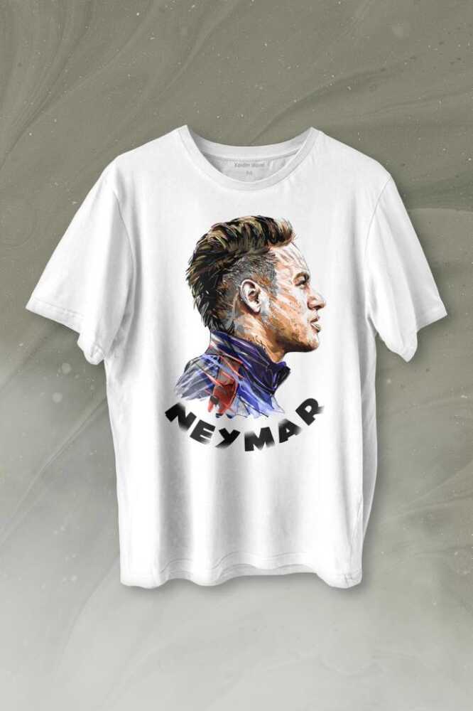 Neymar Jr 10 Psg Baskılı Beyaz Tişört Unisex