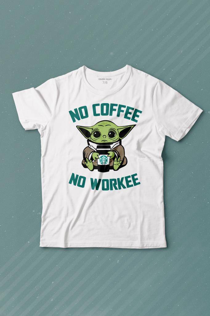 No Coffee No Workee Baby Kahve Baskılı Çocuk Tişört