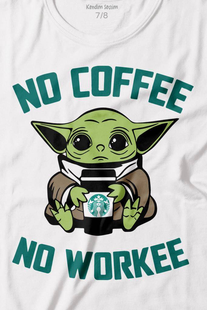 No Coffee No Workee Baby Kahve Baskılı Çocuk Tişört (1)