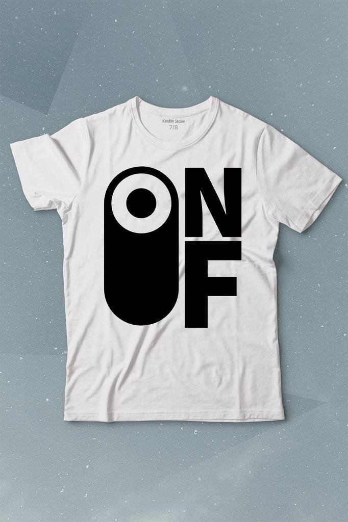 On Off Aç Kapa Urban Street Wear Baskılı Çocuk Tişört