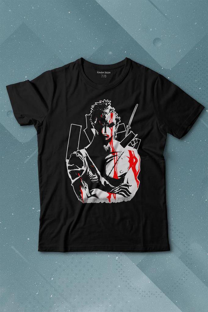 One Piece Roronoa Zoro Poster Baskılı Tişört Çocuk T-shirt