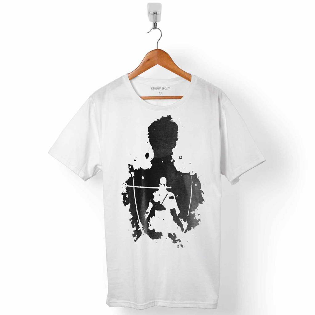 One Piece Zoro Roronoa Logo Baskılı Tişört Unisex T-shirt