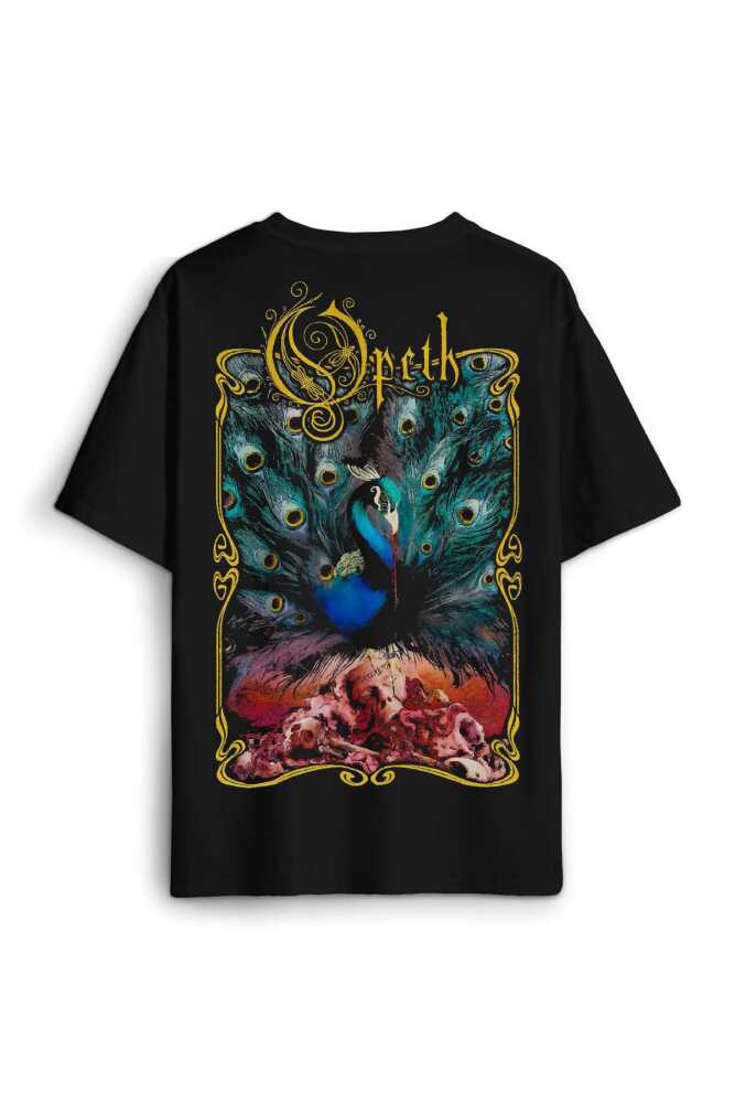 Opeth Metal Music Baskılı Oversize T-shirt Siyah Unisex Tişört