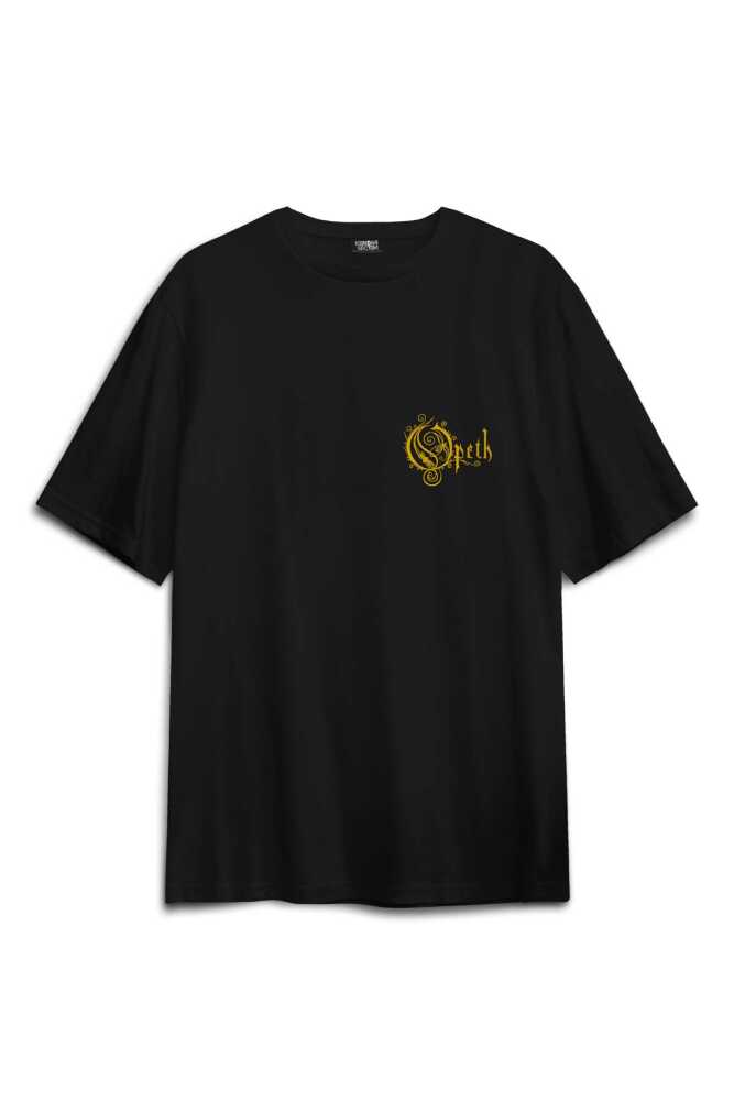 Opeth Metal Music Baskılı Oversize T-shirt Siyah Unisex Tişört (1)