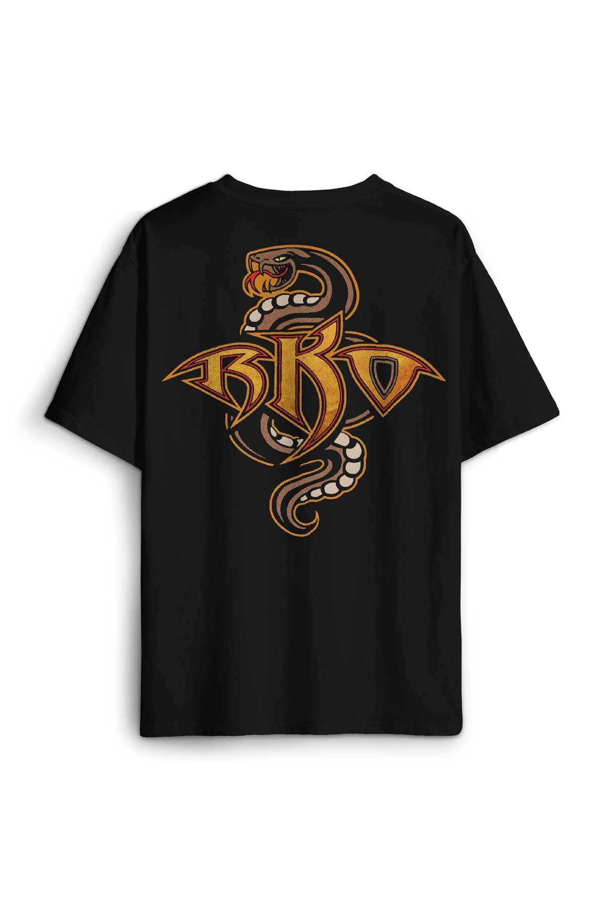 Randy Orton Yılan Rko Wwe Fight Güreş Gym Spor Baskılı Siyah Unisex Oversize Tişört