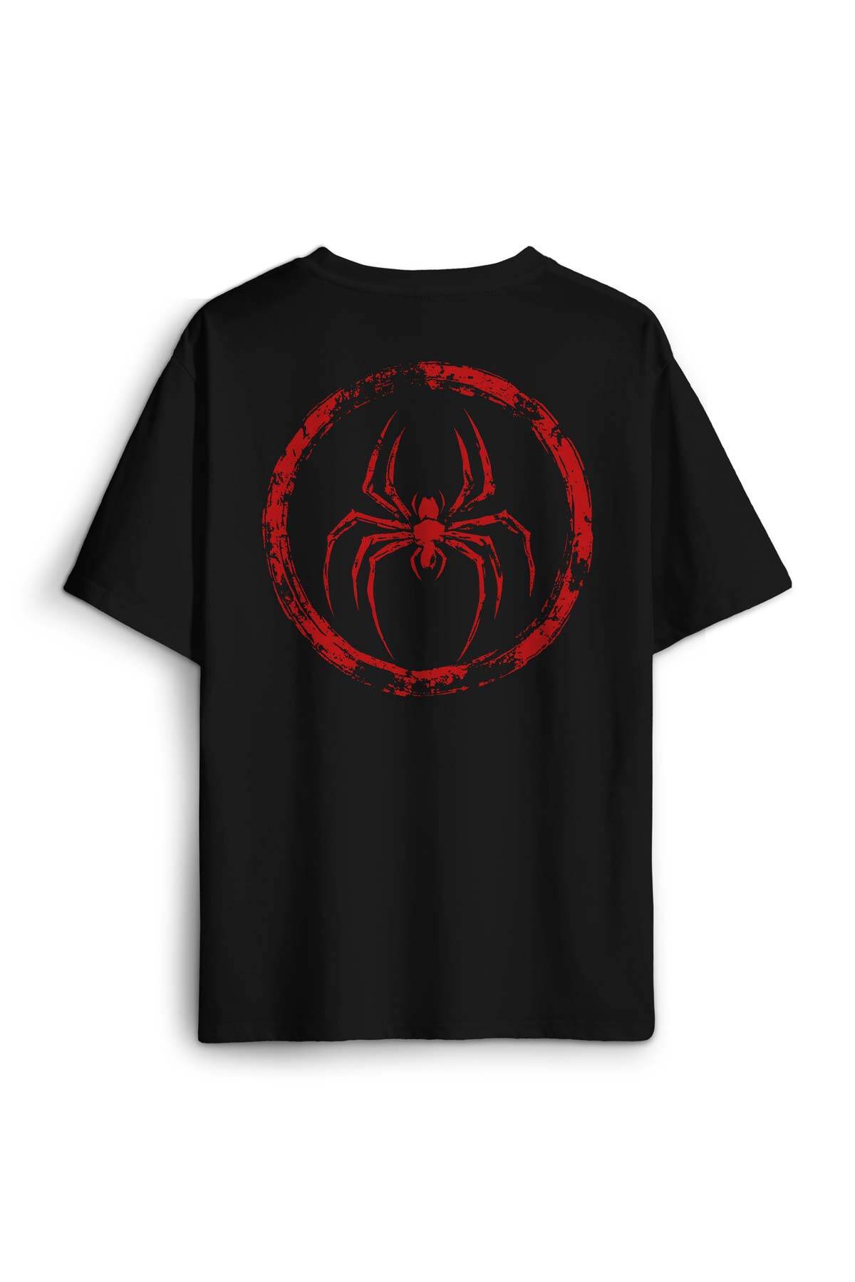 Spider Örümcek Adam Animal Gym Spor Baskılı Siyah Unisex Oversize Tişört