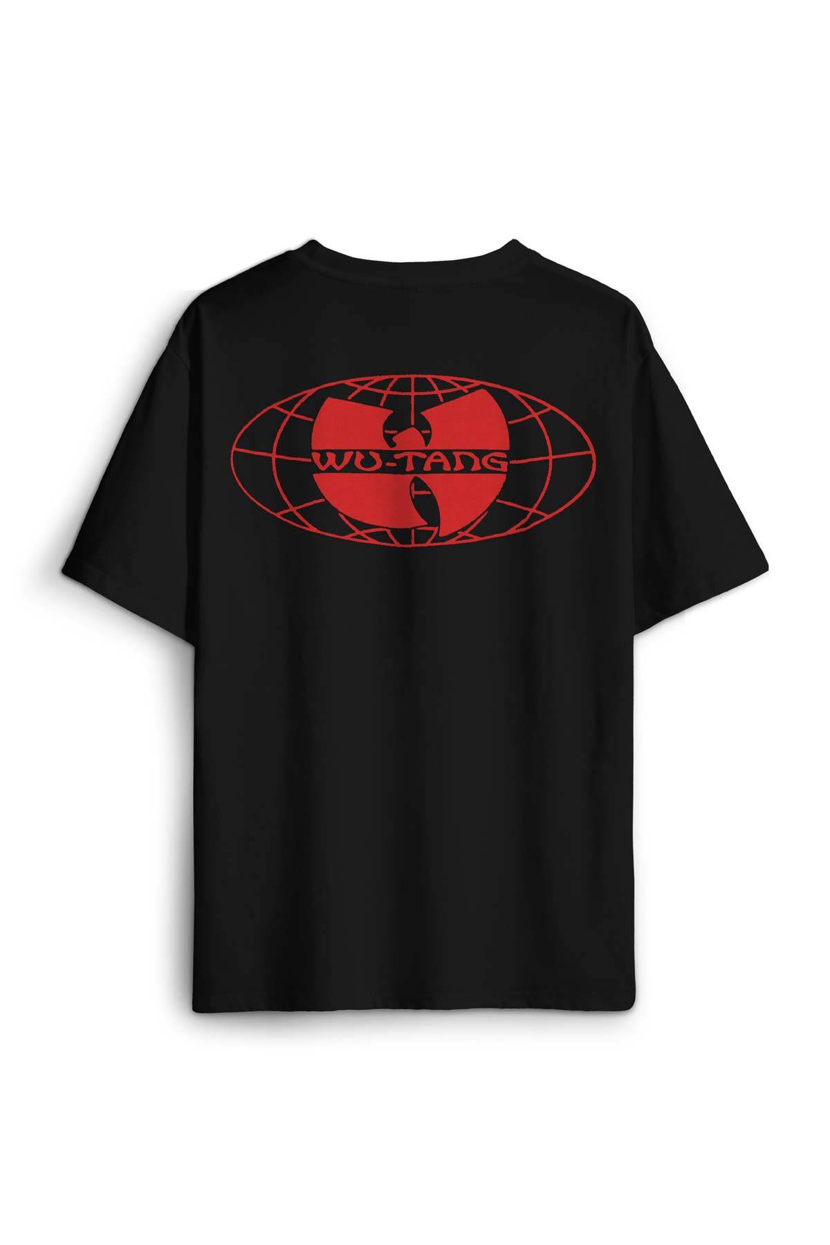 Wu-Tang Clan Pamuklu Y2K Rap Hip Hop New York Baskılı Siyah Unisex Oversize Tişört (1)