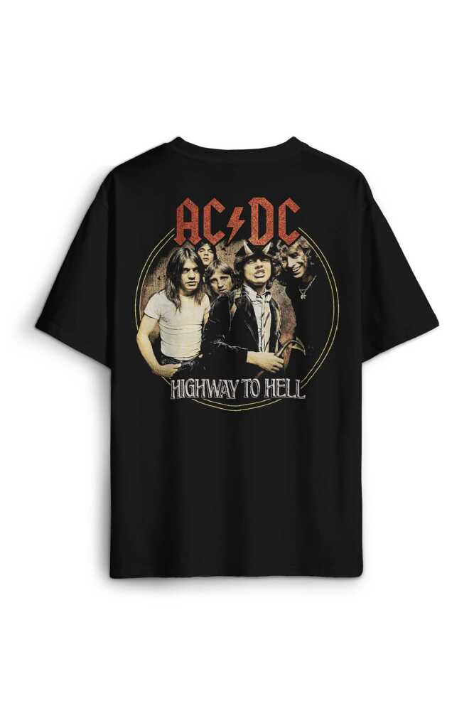 AC/DC Angus Malcolm Young Hard Rock AC DC Gitar Guitar Oversize Unisex Tişört