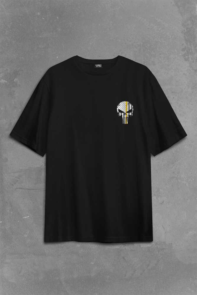 Oversize Tişört Punisher Cezalandırıcı Frank Castle Sırt Ön Baskılı Unisex