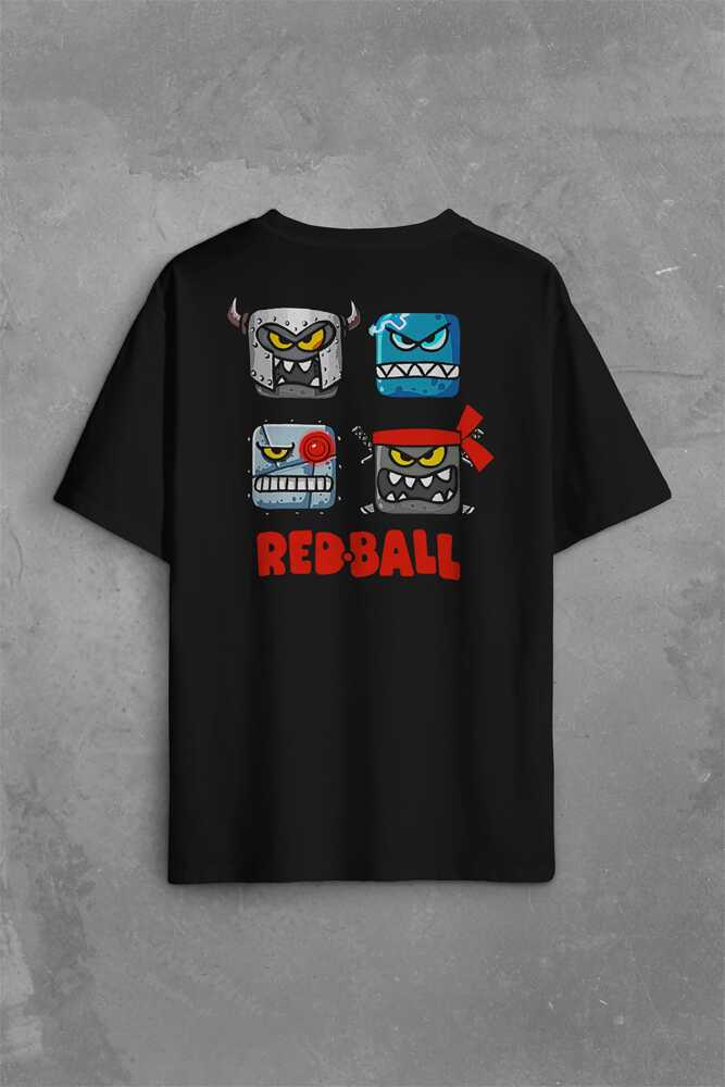 Oversize Tişört Red Ball 4 Kırmızı Top Redball Sırt Ön Baskılı Unisex (1)