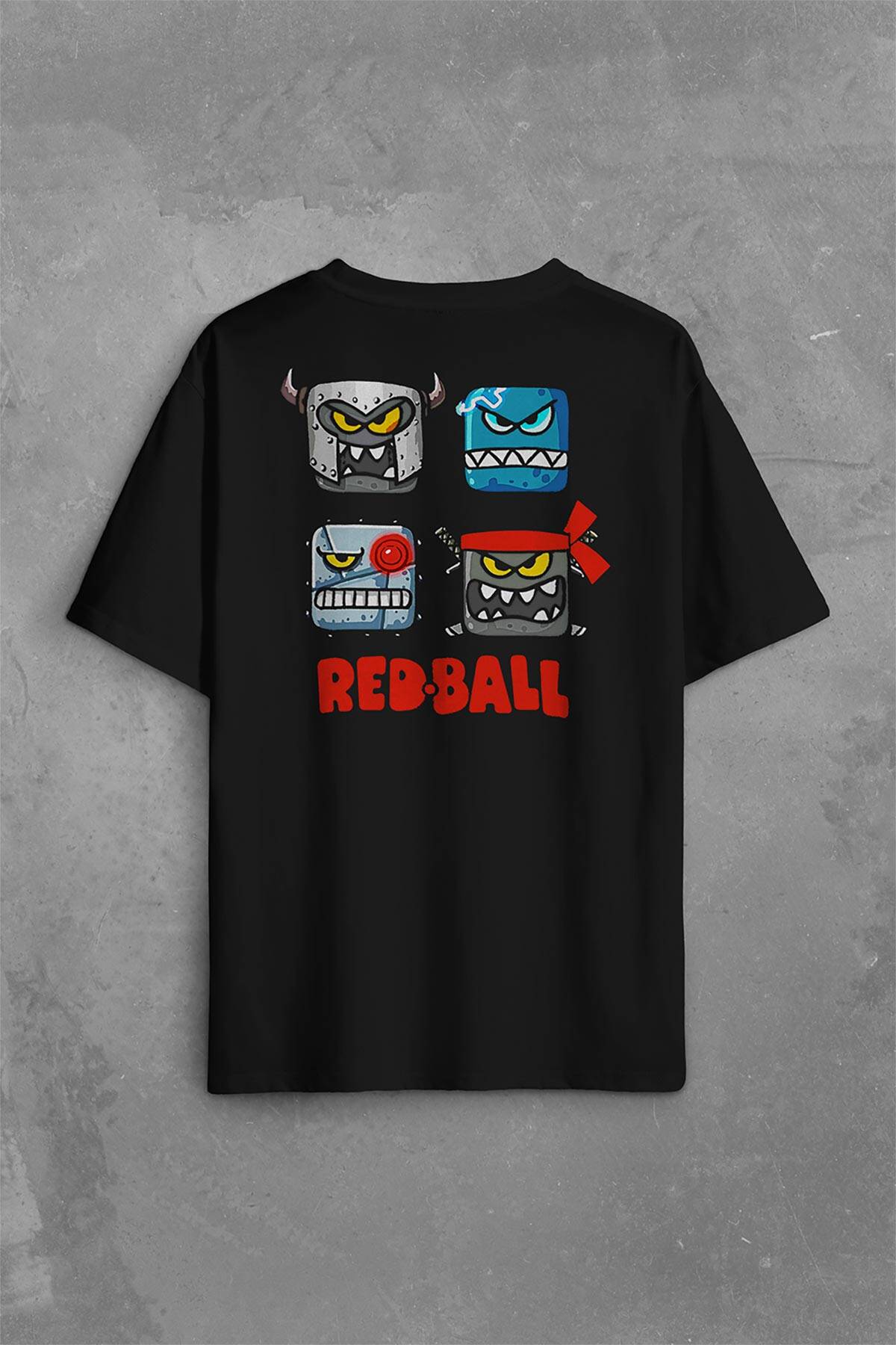 Oversize Tişört Red Ball 4 Kırmızı Top Redball Sırt Ön Baskılı Unisex (1)