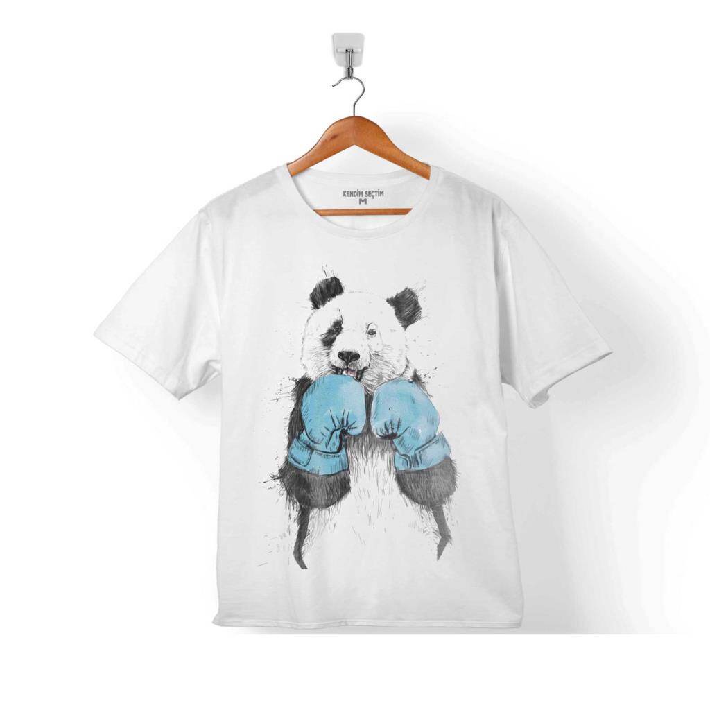 Panda Bear Fight Ayı Boks Boxer Çocuk Tişört Beyaz
