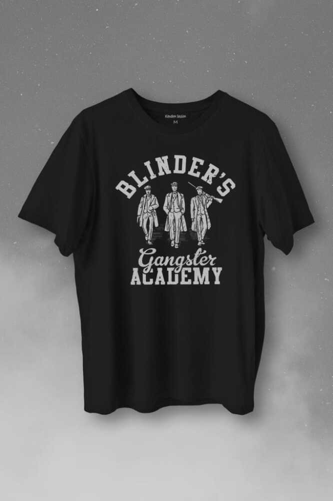 Peaky Blinders Gangster Academy Dizi Baskılı Siyah Tişört Unisex