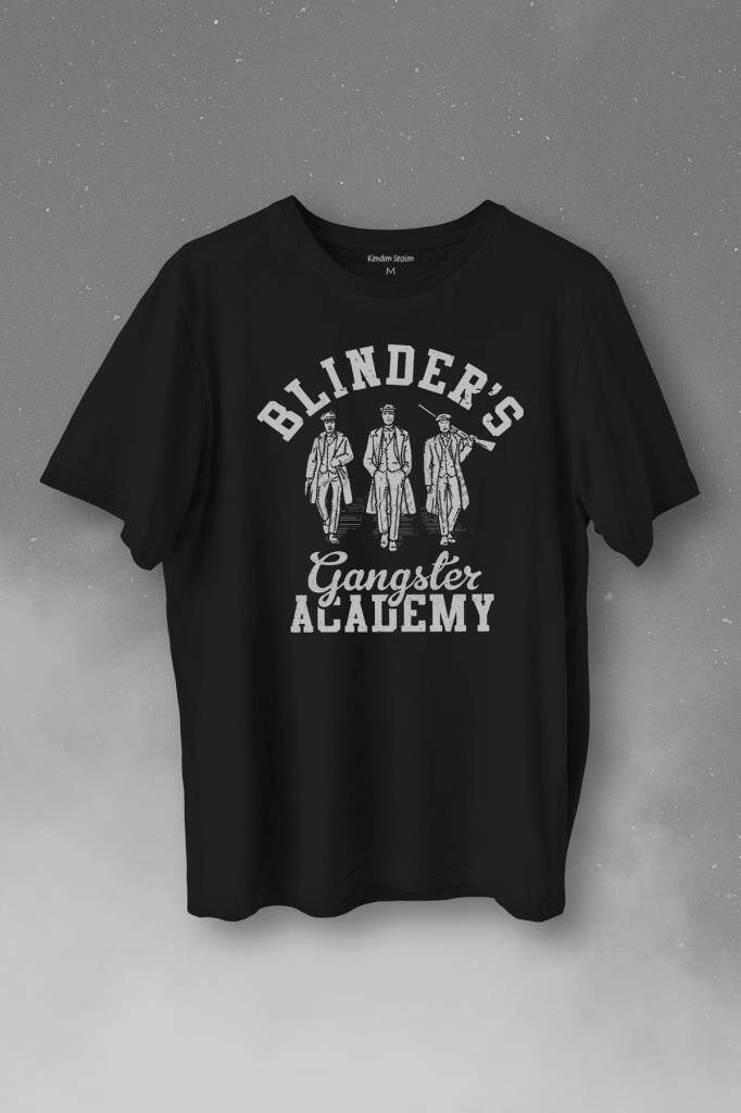 Peaky Blinders Gangster Academy Dizi Baskılı Siyah Tişört Unisex