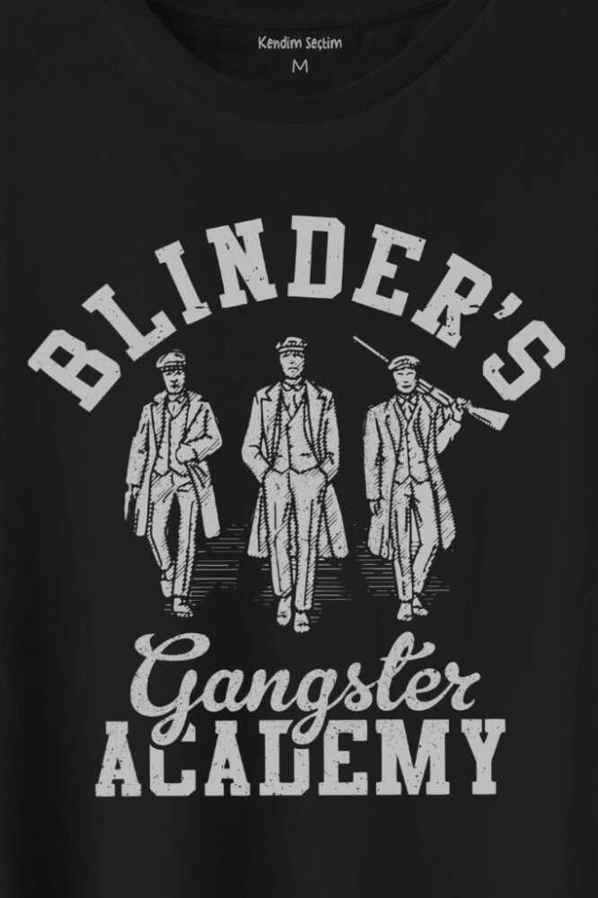 Peaky Blinders Gangster Academy Dizi Baskılı Siyah Tişört Unisex (1)