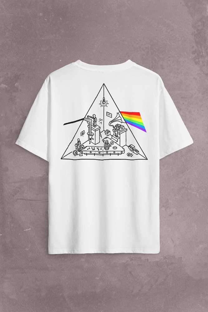 Pink Floyd Carnegıe Hall Dark Side Of The Moon Sırt Ön Baskılı Oversize Tişört Unisex T-Shirt (1)