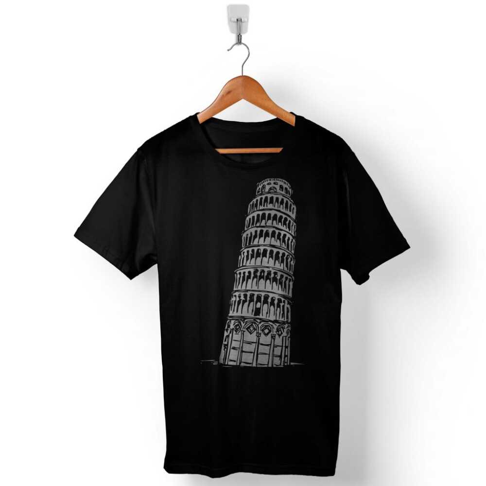 Pisa Tower Piza Kulesi İtalya Baskılı Tişört Unisex