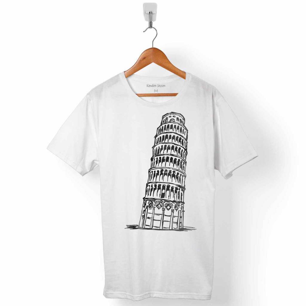 Pisa Tower Piza Kulesi İtalya Erkek Tişört - 1