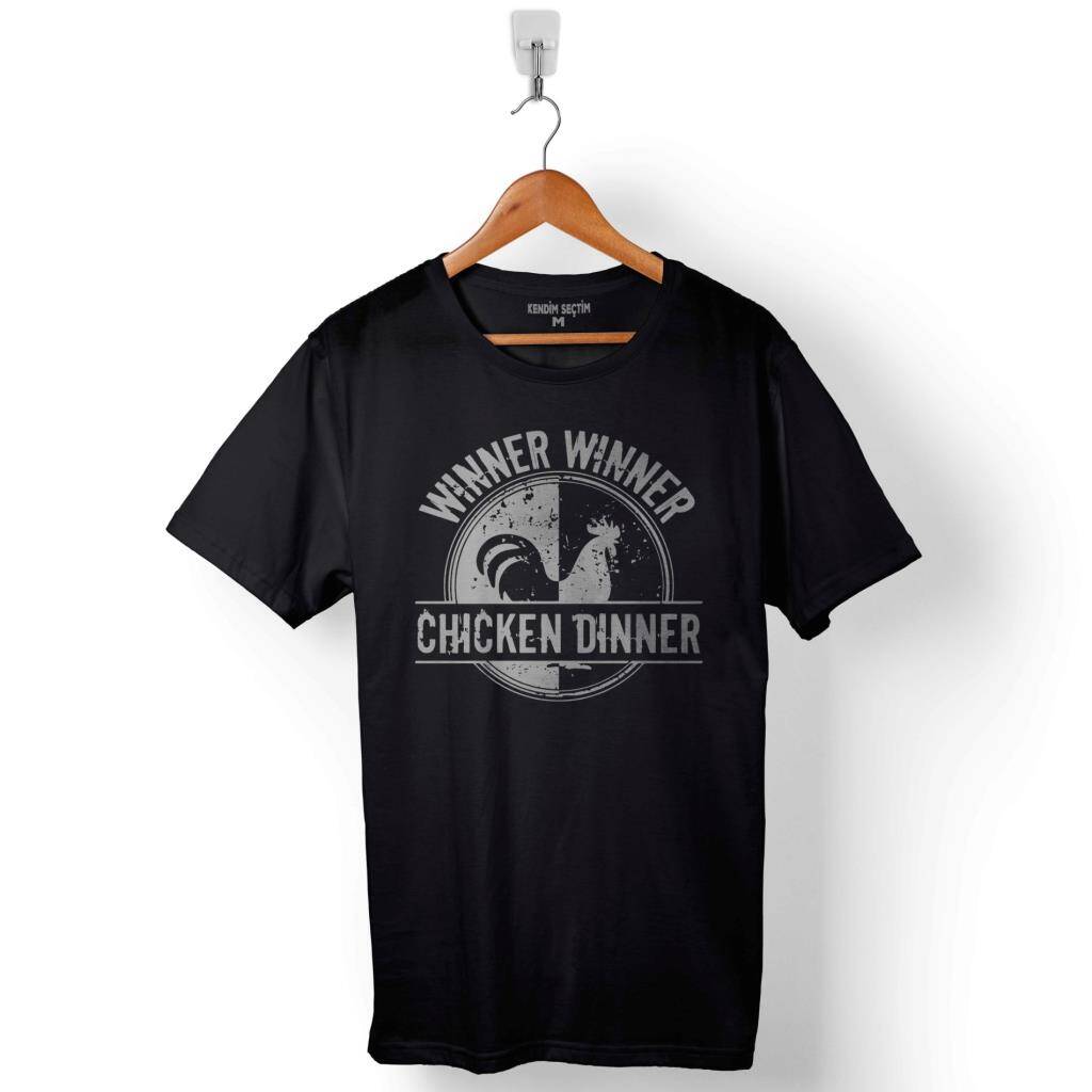 Playerunknown's Battlegrounds PUBG Winner Chicken Yazılı Baskılı Tişört Unisex