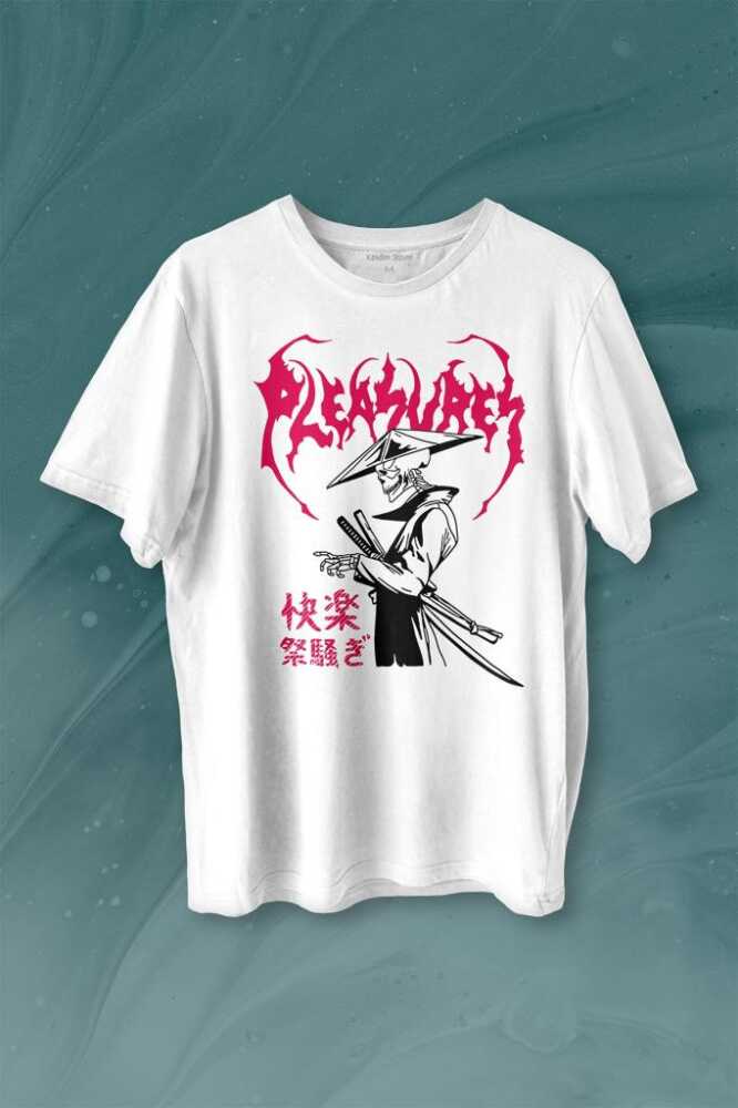 Pleasures Samurai Japan Samuray Japon Baskılı Beyaz Tişört Unisex
