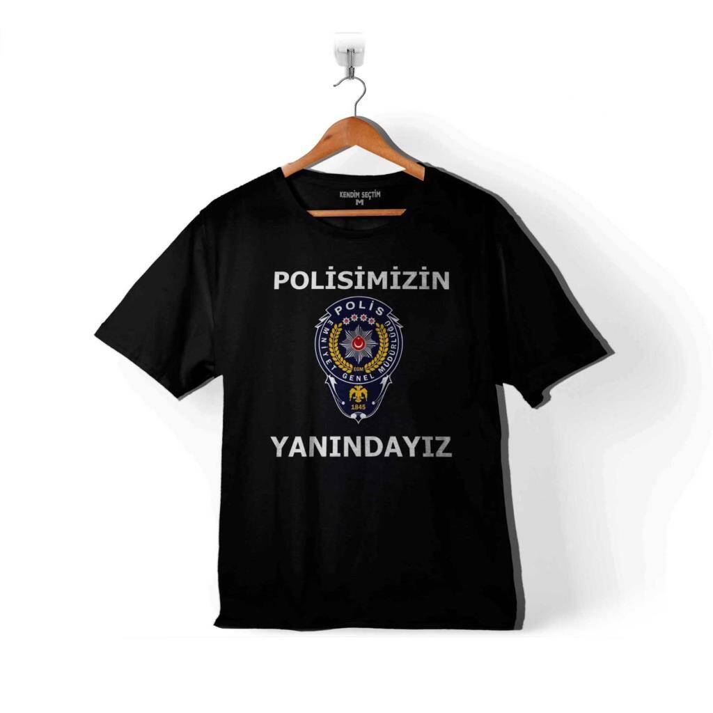 Polisimizin Askerimizin Ordumuzun Yanındayız Çocuk Tişört Siyah