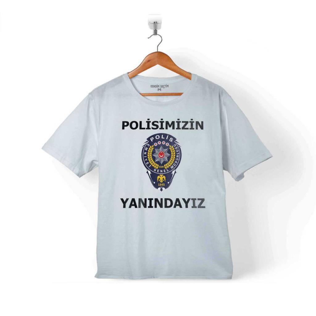 Polisimizin Askerimizin Ordumuzun Yanındayız Çocuk Tişört Beyaz
