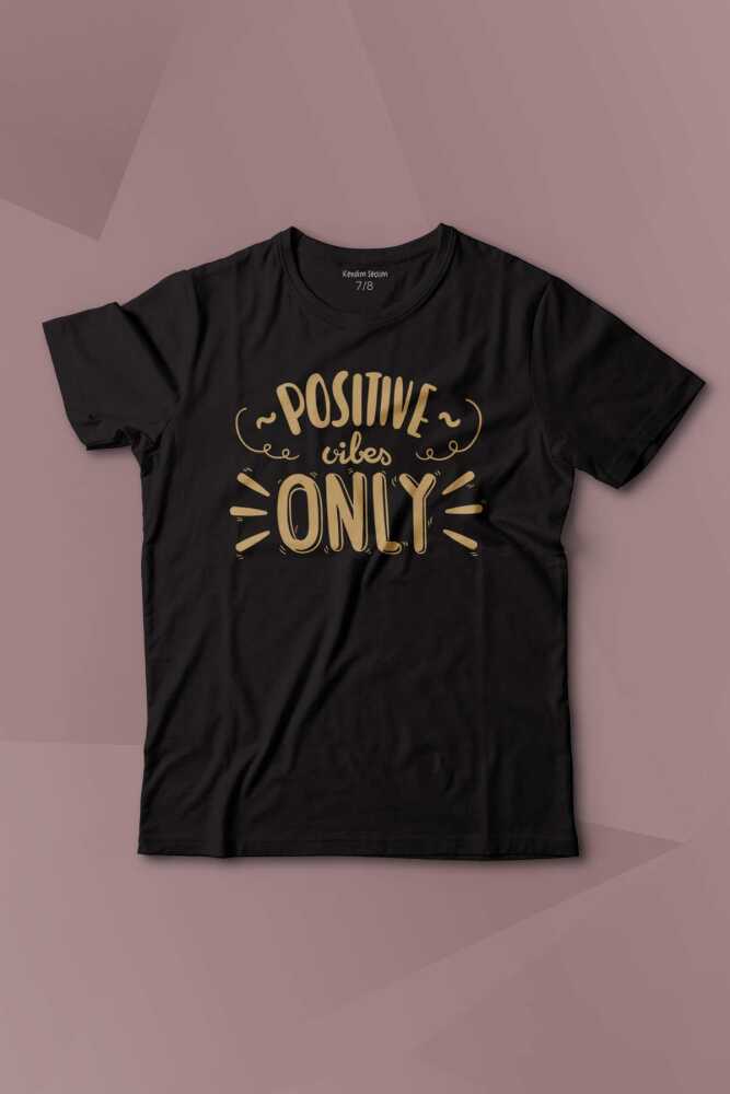 Positive Vibes Only Baskılı Çocuk Tişört Kısa Kollu