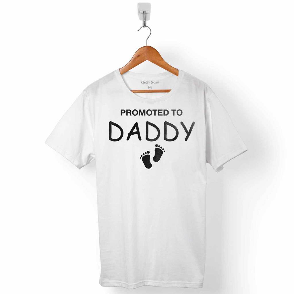 Promoted To Daddy Baba Oldum Yeni Doğan Erkek Tişört
