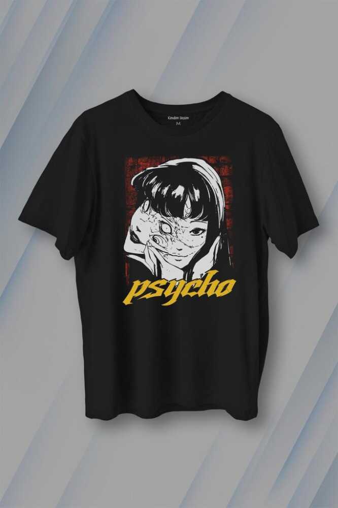 Psycho Manga Gothic Dark Baskılı Tişört Unisex T-Shirt