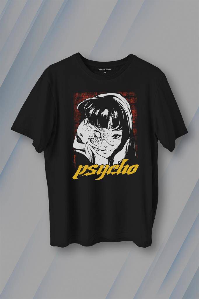Psycho Manga Gothic Dark Baskılı Tişört Unisex T-Shirt