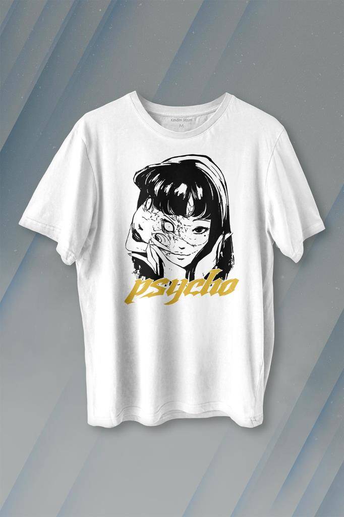 Psycho Manga Gothic Dark Baskılı Tişört Unisex T-shirt