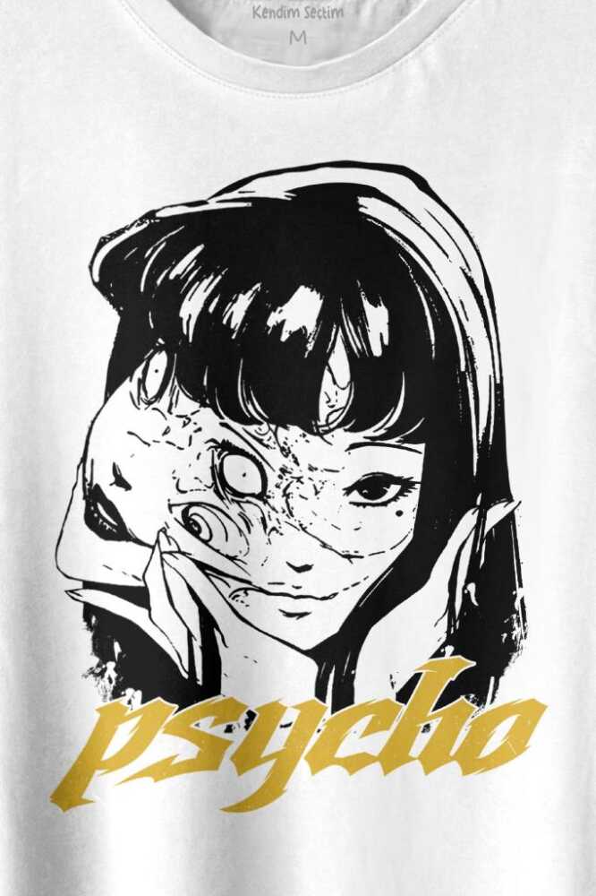 Psycho Manga Gothic Dark Baskılı Tişört Unisex T-shirt (1)