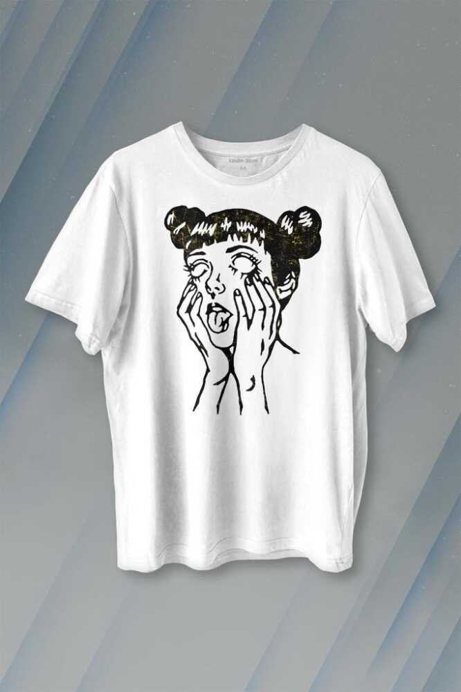 Psycho Manga Gothic Dark Baskılı Tişört Unisex T-shirt - 1