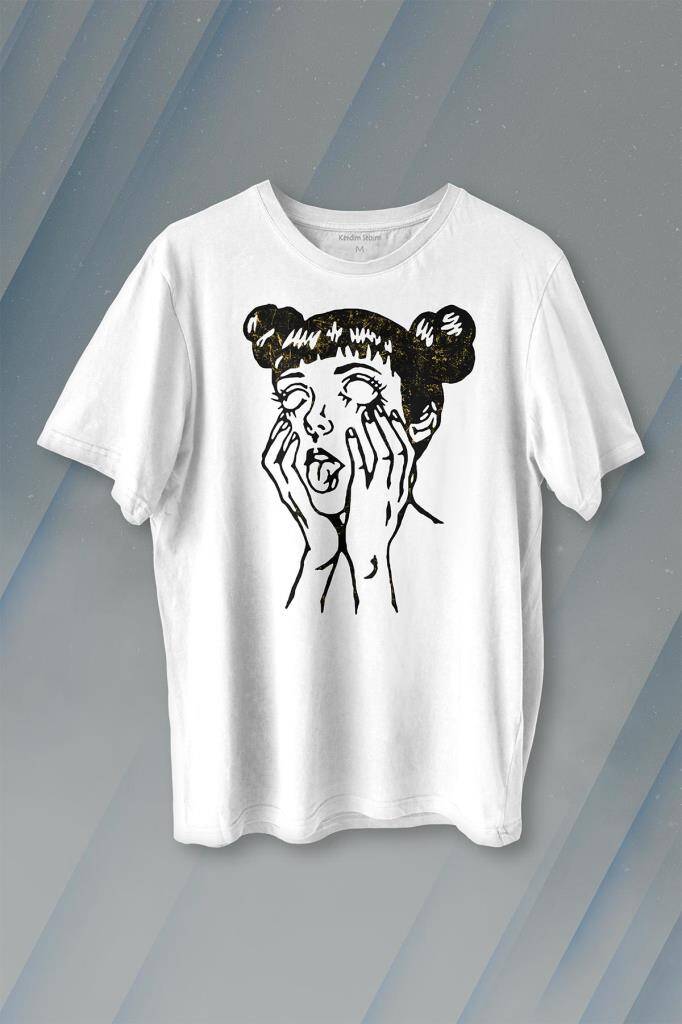 Psycho Manga Gothic Dark Baskılı Tişört Unisex T-shirt - 1